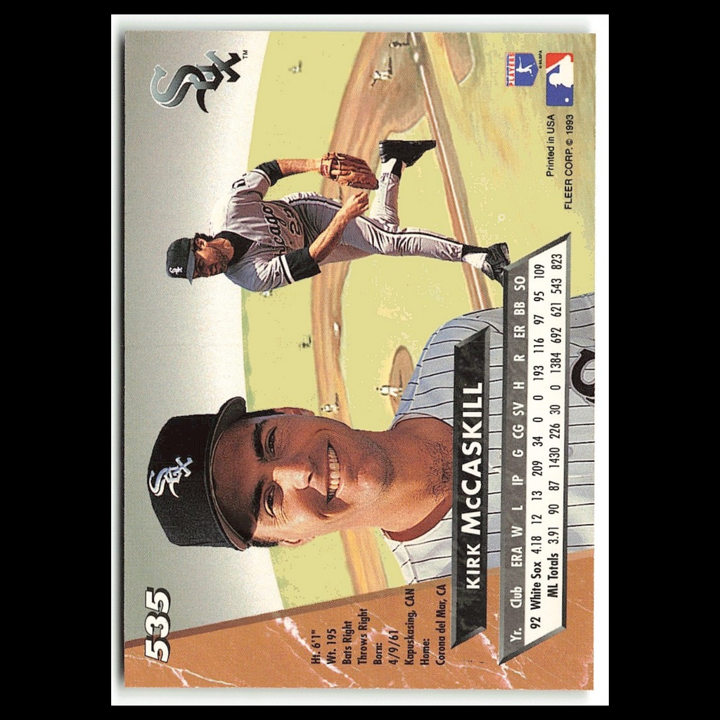 Kirk McCaskill #535 1993 Fleer Ultra Chicago White Sox Baseball Card MLB NM