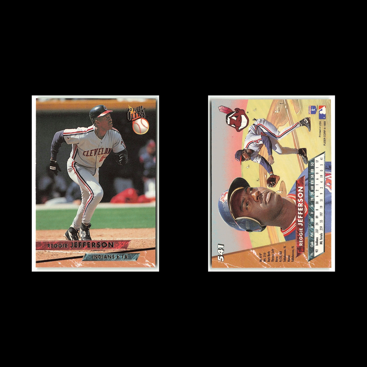 Reggie Jefferson #541 1993 Fleer Ultra Cleveland Indians Baseball Card MLB NM