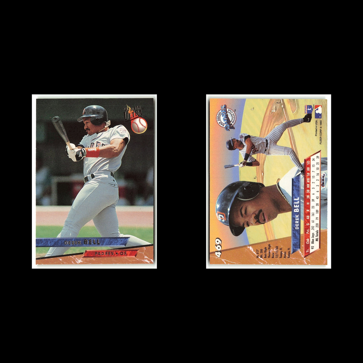 Derek Bell #469 1993 Fleer Ultra San Diego Padres Baseball Card MLB NM