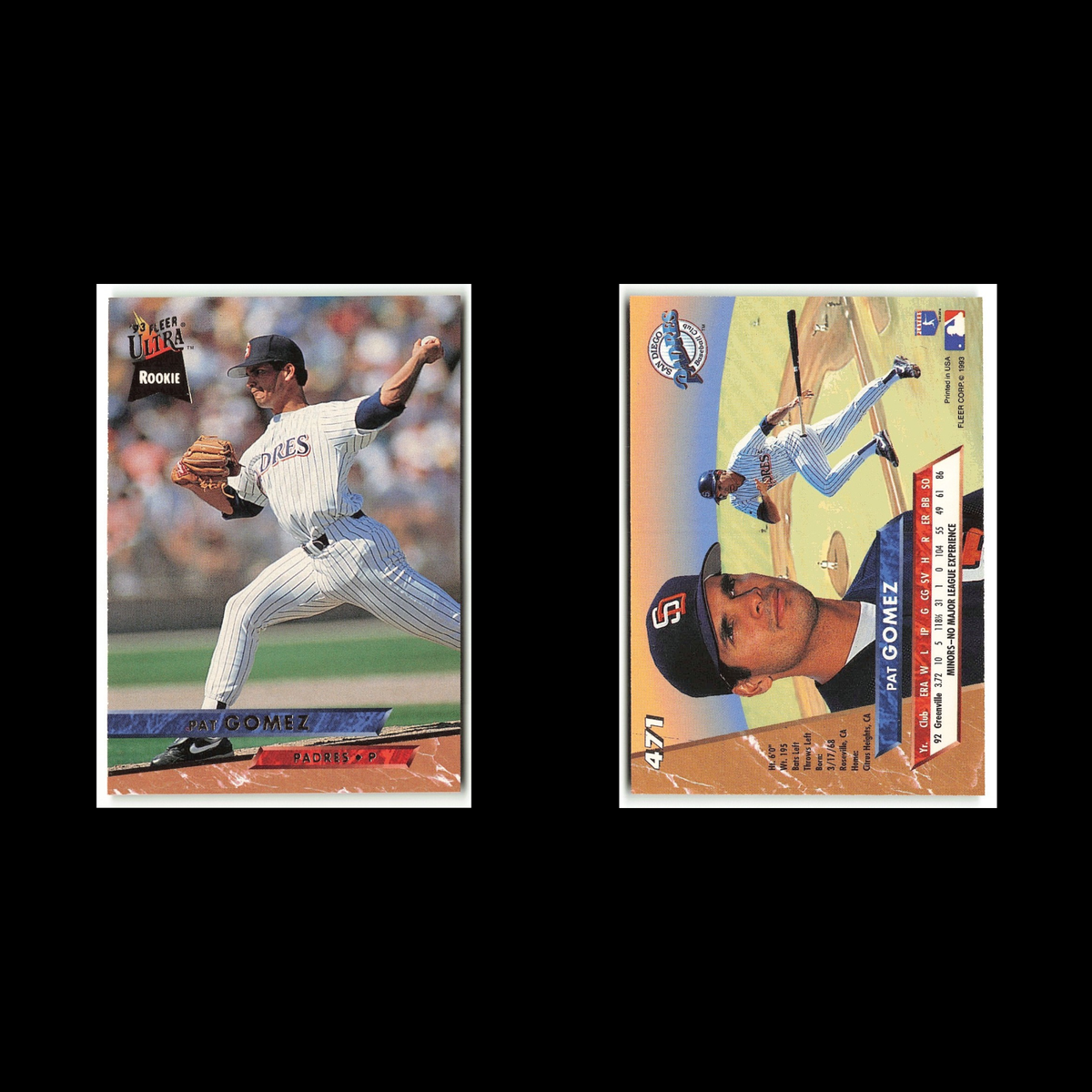 Pat Gomez Rookie #471 1993 Fleer Ultra San Diego Padres Baseball Card MLB NM