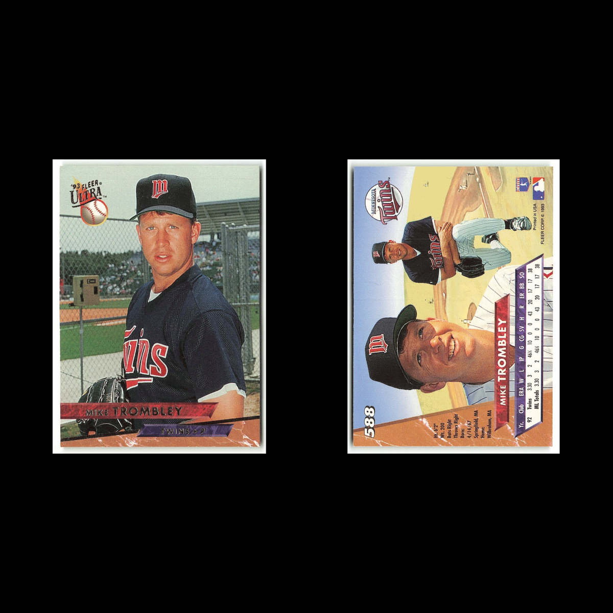 Mike Trombley #588 1993 Fleer Ultra Minnesota Twins Baseball Card MLB NM
