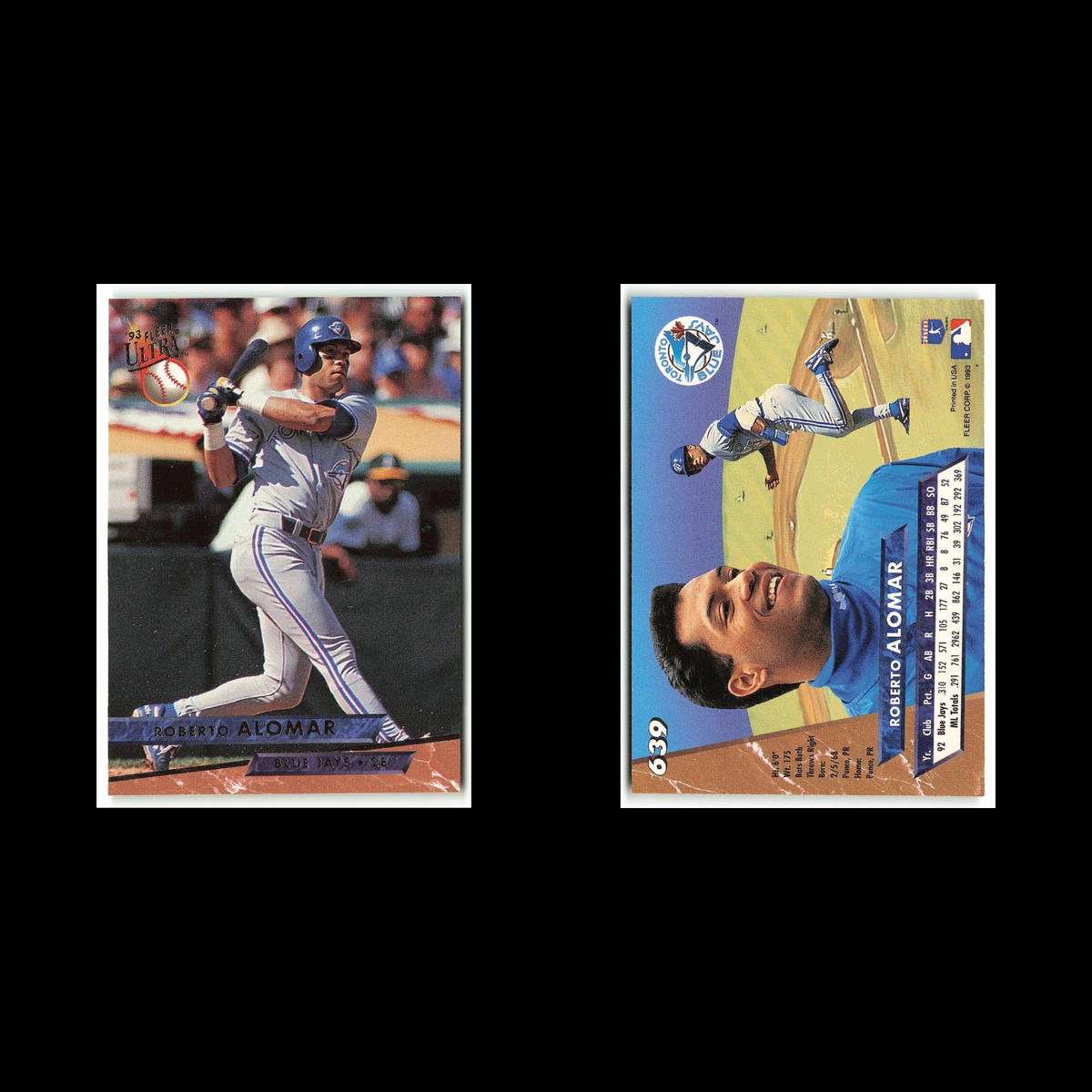 Roberto Alomar #639 1993 Fleer Ultra Toronto Blue Jays Baseball Card MLB NM