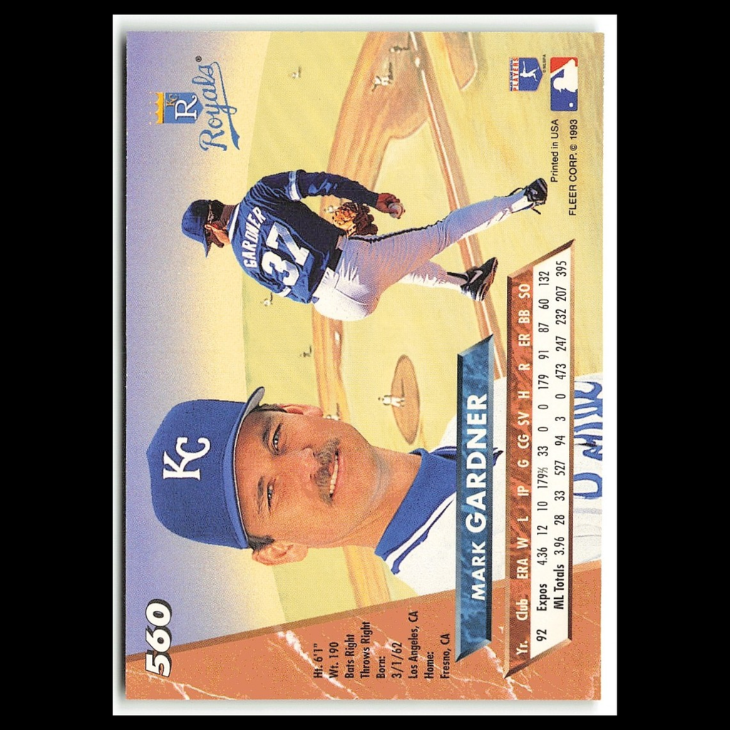 Mark Gardner #560 1993 Fleer Ultra Kansas City Royals Baseball Card MLB NM