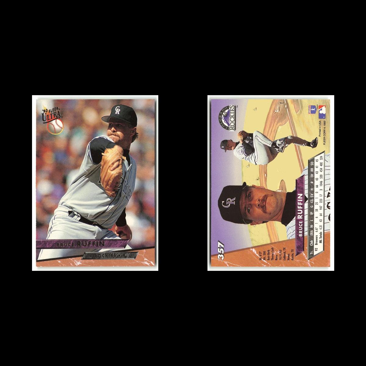 Bruce Ruffin #357 1993 Fleer Ultra Colorado Rockies Baseball Card MLB NM