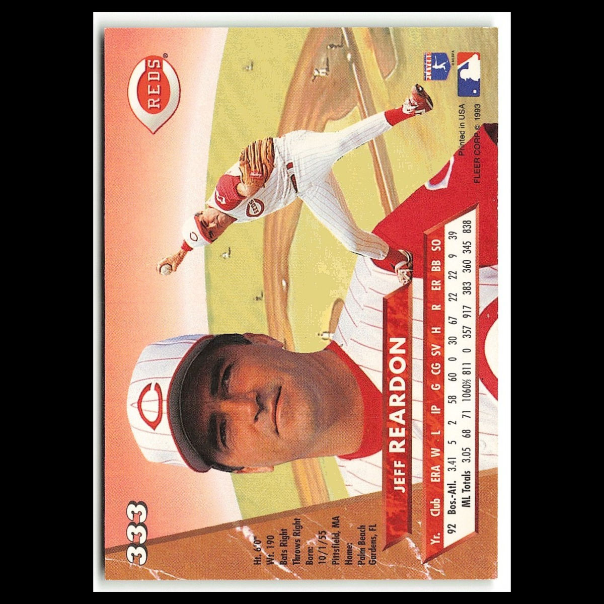 Jeff Reardon #333 1993 Fleer Ultra Cincinnati Reds Baseball Card MLB NM