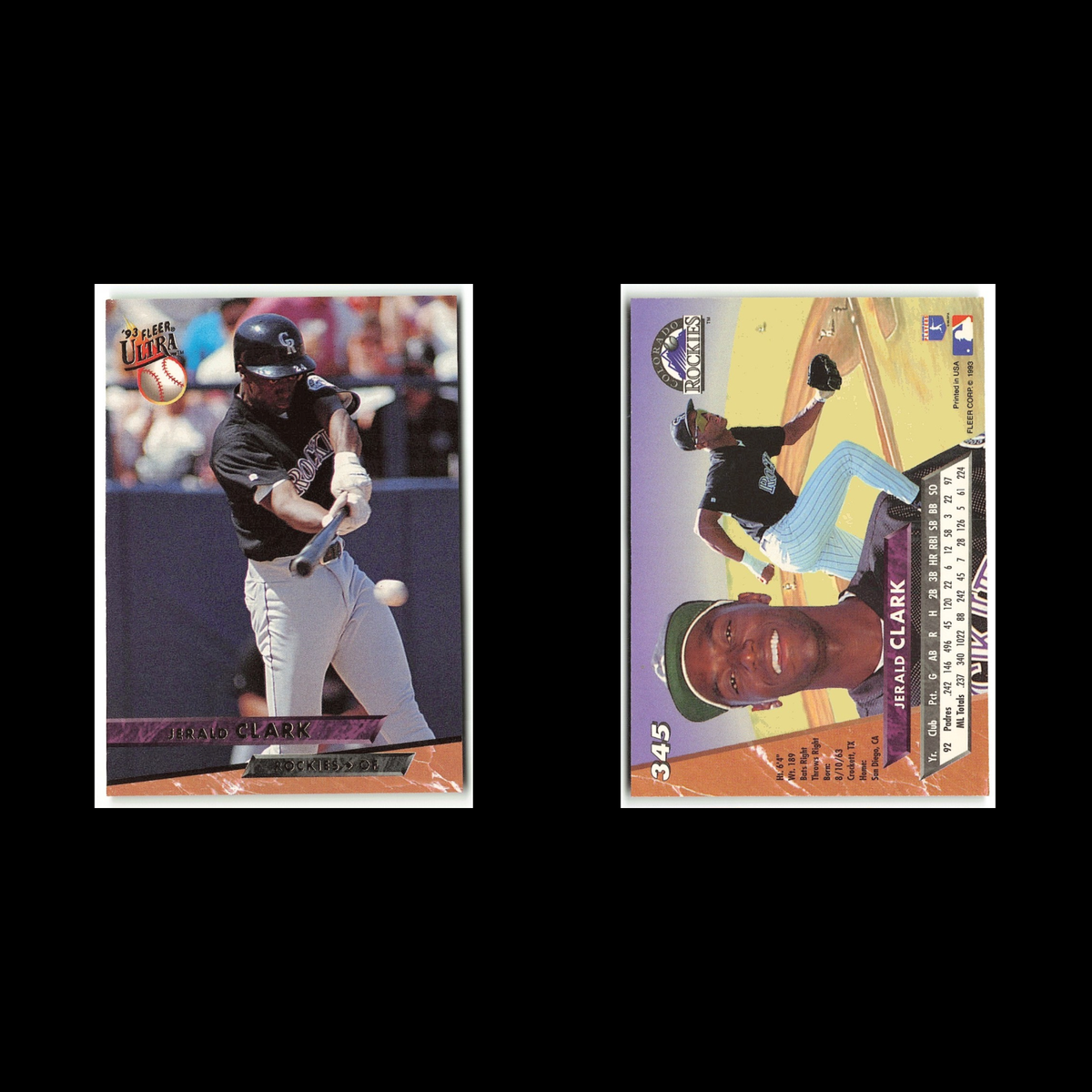 Jerald Clark #345 1993 Fleer Ultra Colorado Rockies Baseball Card MLB NM