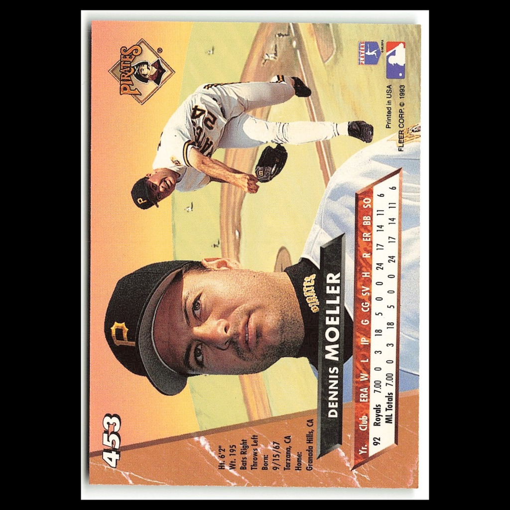 Dennis Moeller Rookie #453 1993 Fleer Ultra Pittsburgh Pirates Baseball Card MLB