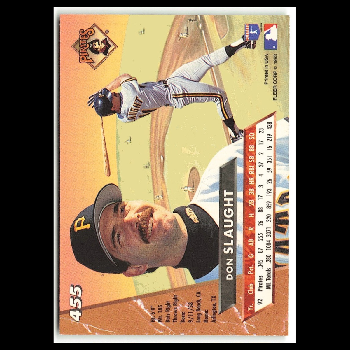 Don Slaught #455 1993 Fleer Ultra Pittsburgh Pirates Baseball Card MLB NM