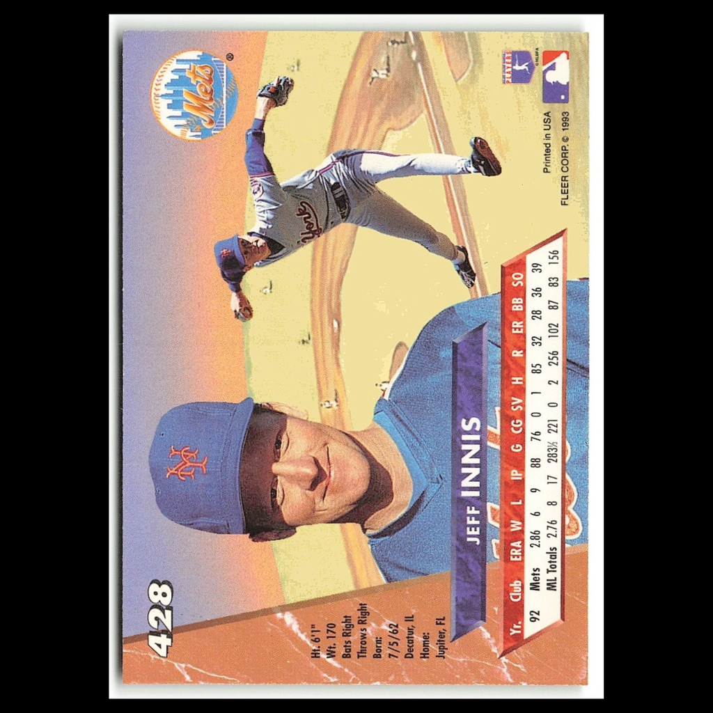 Jeff Innis #428 1993 Fleer Ultra New York Mets Baseball Card MLB NM