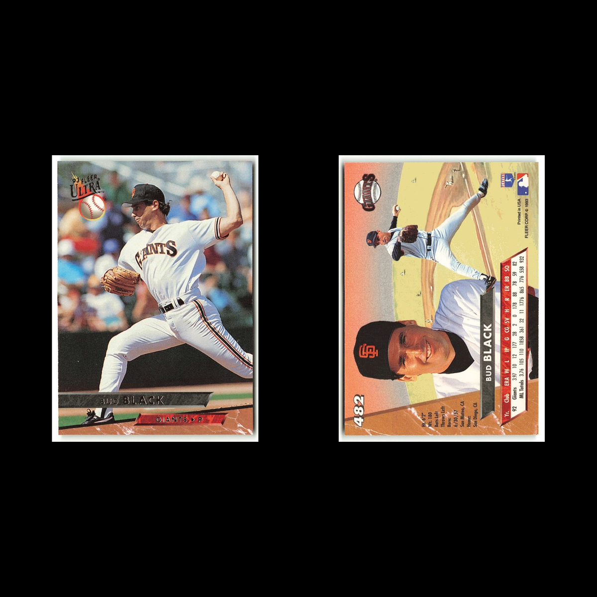 Bud Black #482 1993 Fleer Ultra San Francisco Giants Baseball Card MLB NM