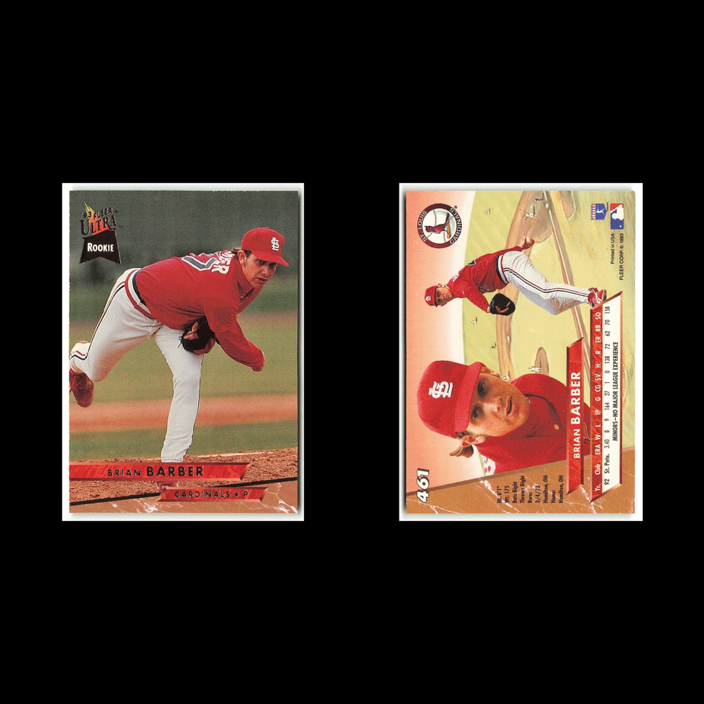 Brian Barber Rookie #461 1993 Fleer Ultra St. Louis Cardinals Baseball Card MLB