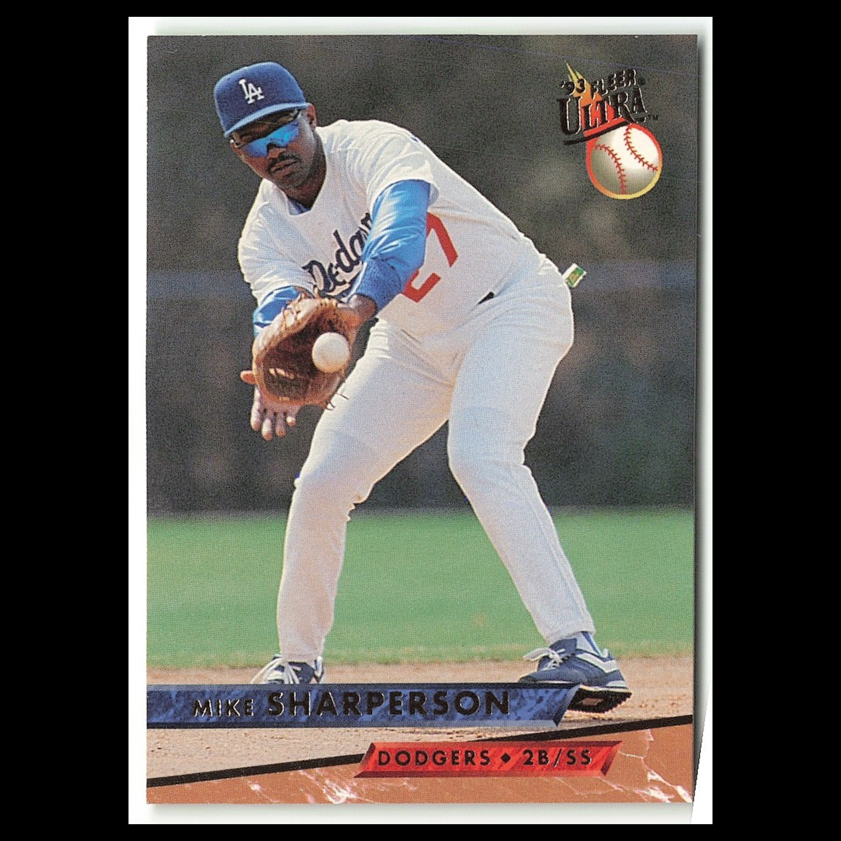 Mike Sharperson #404 1993 Fleer Ultra Los Angeles Dodgers Baseball Card MLB NM