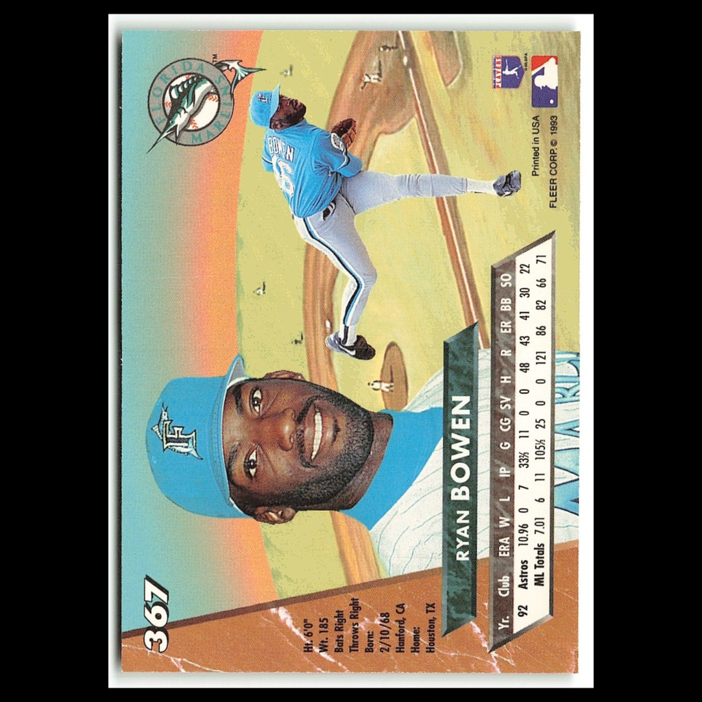 Ryan Bowen #367 1993 Fleer Ultra Florida Marlins Baseball Card MLB NM