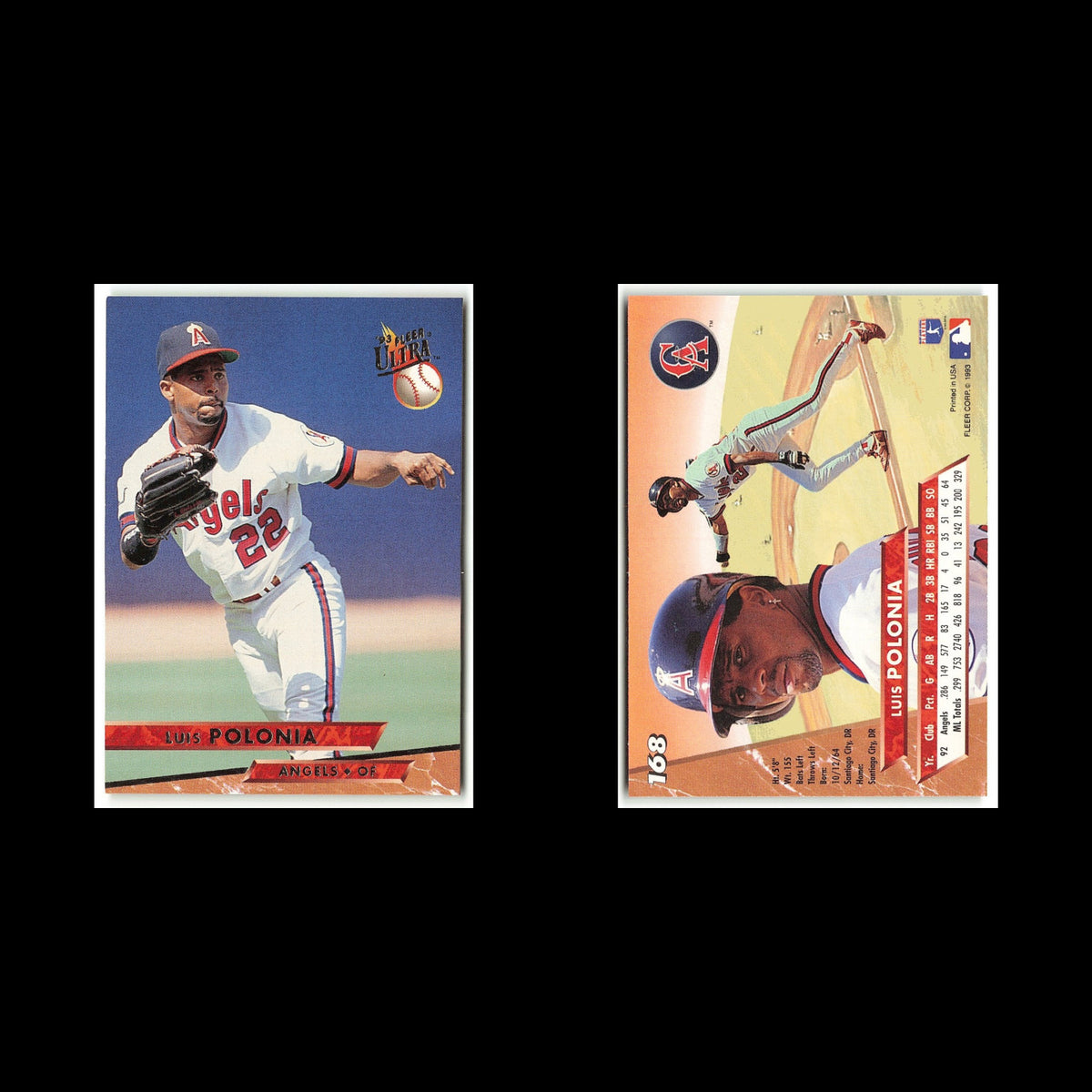 Luis Polonia #168 1993 Fleer Ultra California Angels Baseball Card MLB NM