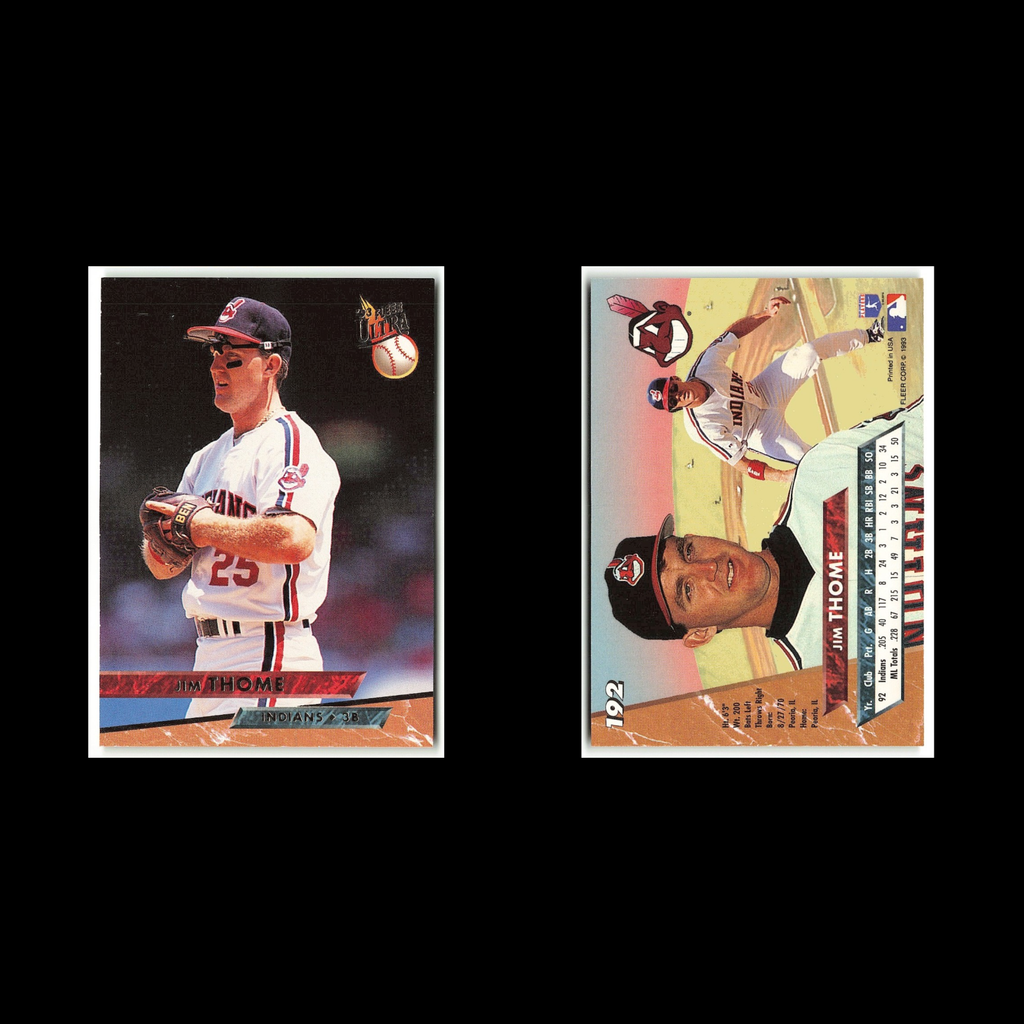 Jim Thome #192 1993 Fleer Ultra Cleveland Indians Baseball Card MLB NM