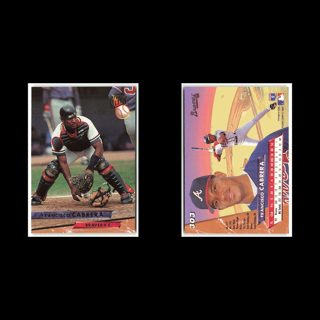 Francisco Cabrera #303 1993 Fleer Ultra Atlanta Braves Baseball Card MLB NM