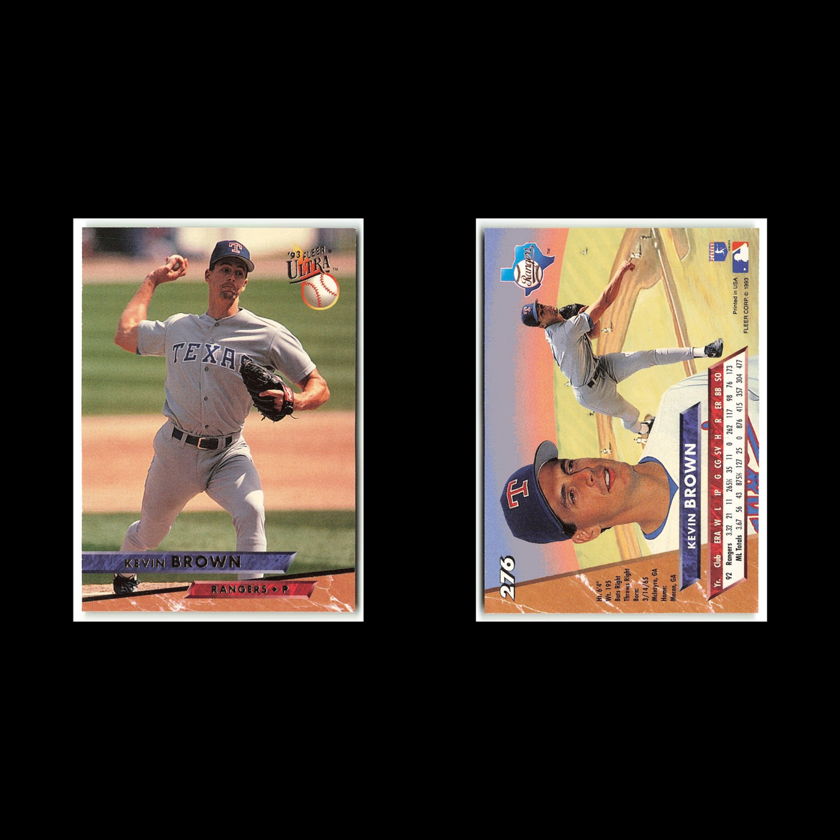 Kevin Brown #276 1993 Fleer Ultra Texas Rangers Baseball Card MLB NM