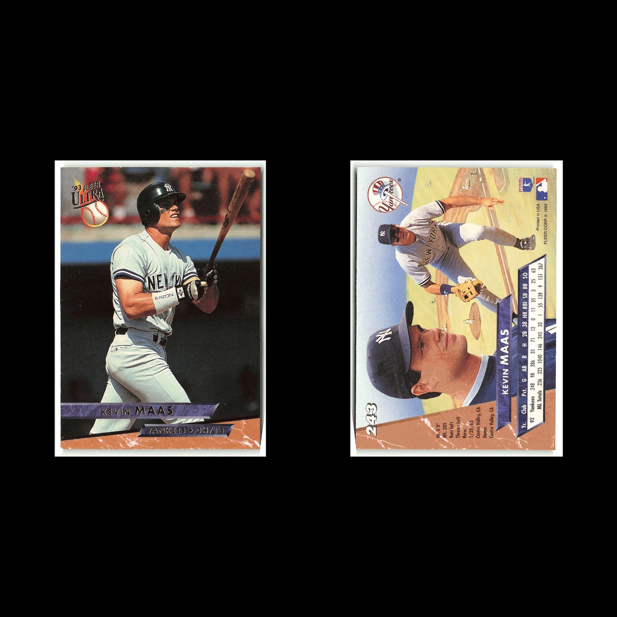 Kevin Maas #243 1993 Fleer Ultra New York Yankees Baseball Card MLB NM