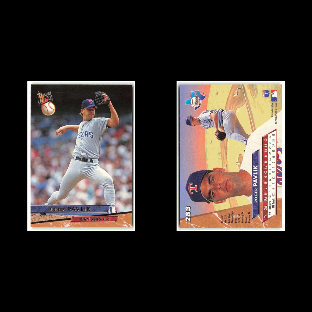 Roger Pavlik #283 1993 Fleer Ultra Texas Rangers Baseball Card MLB NM