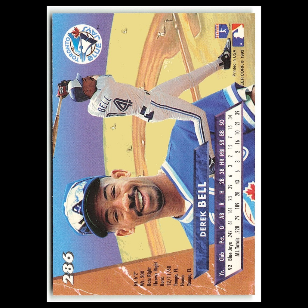 Derek Bell #286 1993 Fleer Ultra Toronto Blue Jays Baseball Card MLB NM