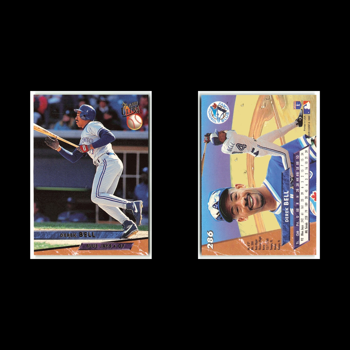 Derek Bell #286 1993 Fleer Ultra Toronto Blue Jays Baseball Card MLB NM