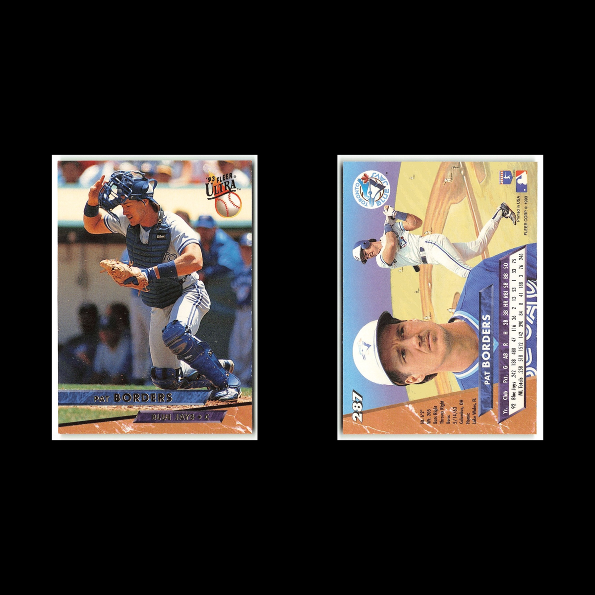 Pat Borders #287 1993 Fleer Ultra Toronto Blue Jays Baseball Card MLB NM