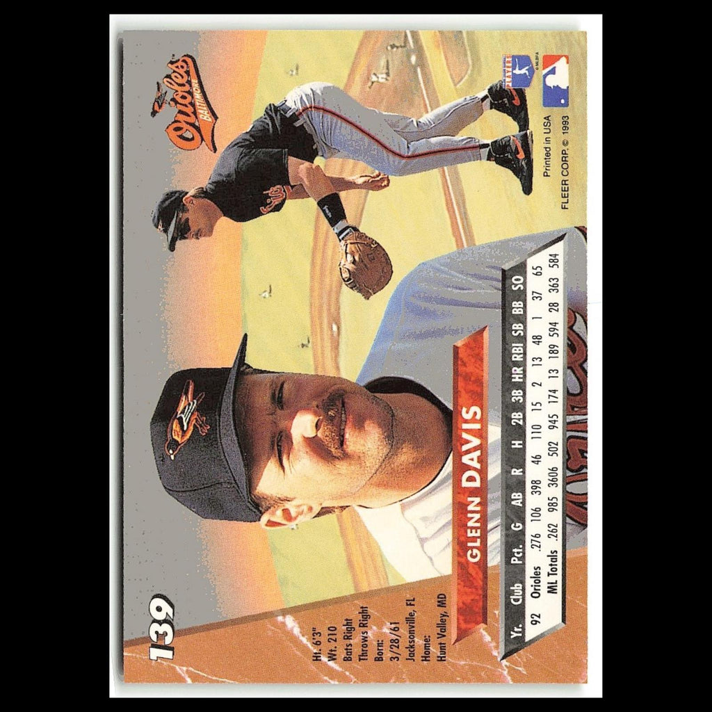 Glenn Davis #139 1993 Fleer Ultra Baltimore Orioles Baseball Card MLB NM