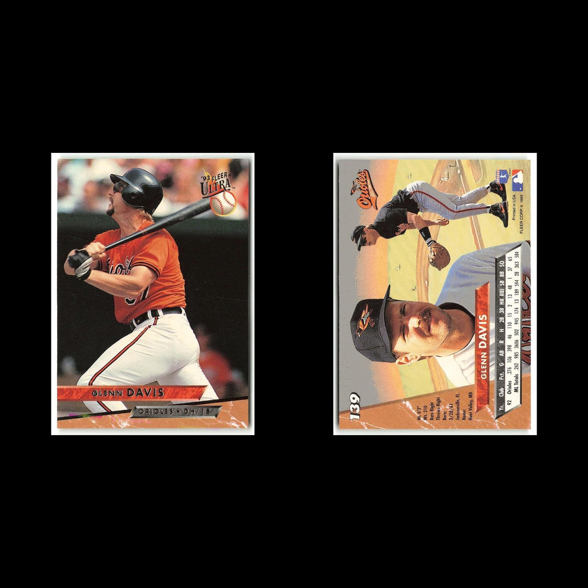 Glenn Davis #139 1993 Fleer Ultra Baltimore Orioles Baseball Card MLB NM