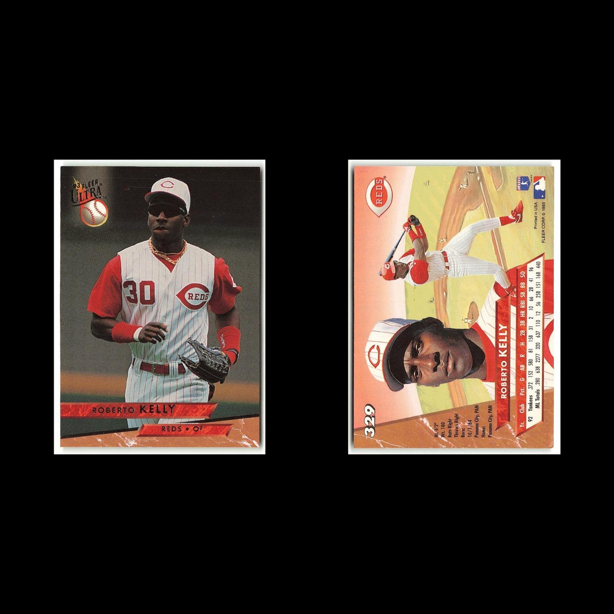 Roberto Kelly #329 1993 Fleer Ultra Cincinnati Reds Baseball Card MLB NM