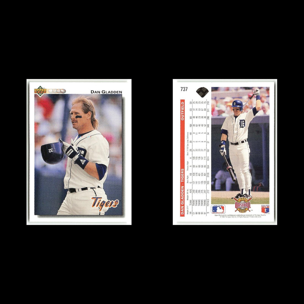 Dan Gladden #737 1992 Upper Deck Detroit Tigers Baseball Card MLB NM