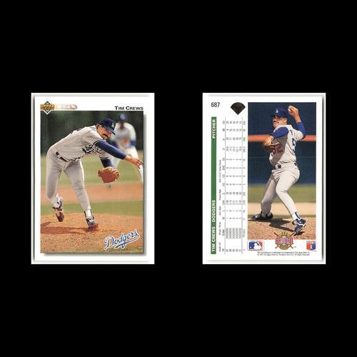 Tim Crews #687 1992 Upper Deck Los Angeles Dodgers Baseball Card MLB NM