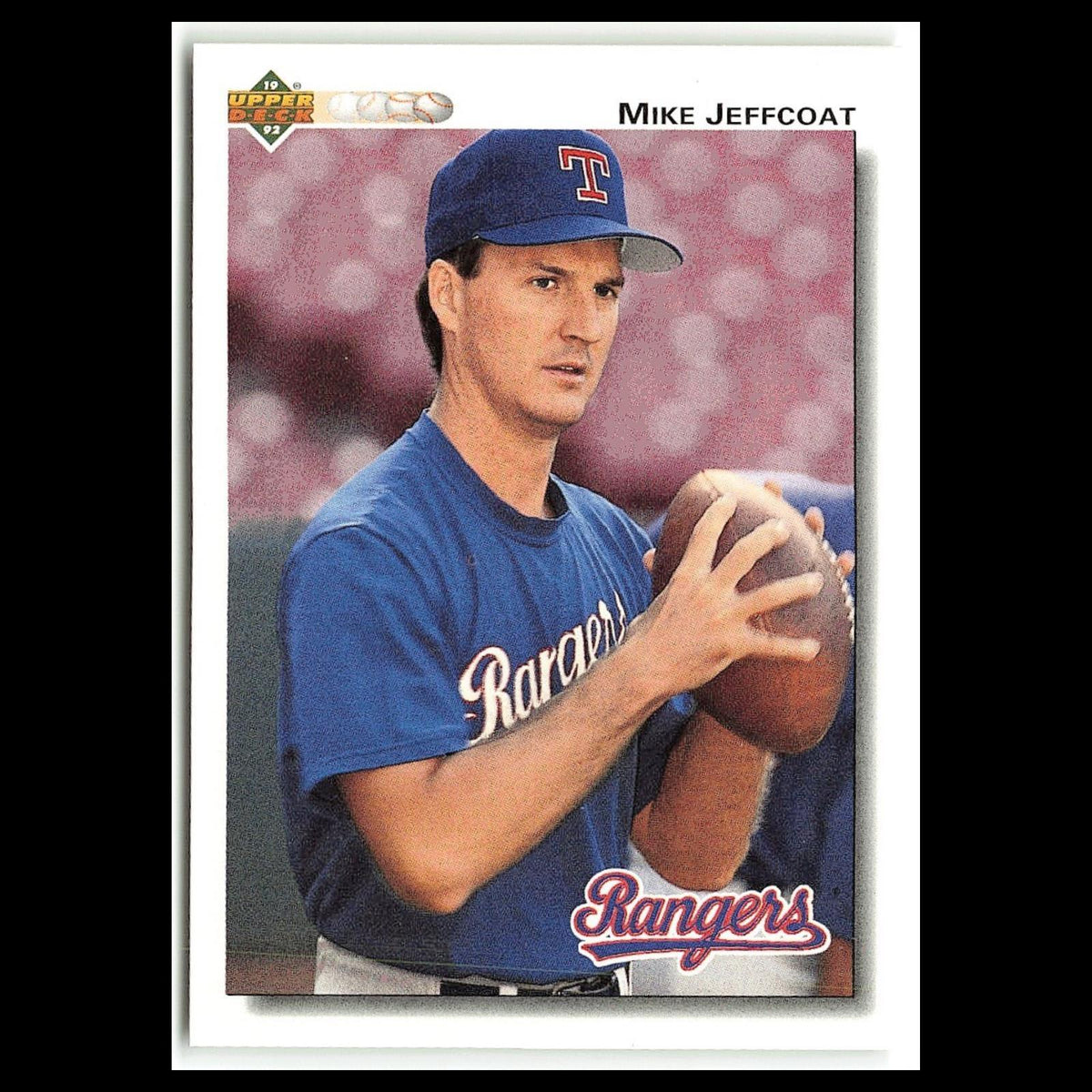 Mike Jeffcoat #597 1992 Upper Deck Texas Rangers Baseball Card MLB NM