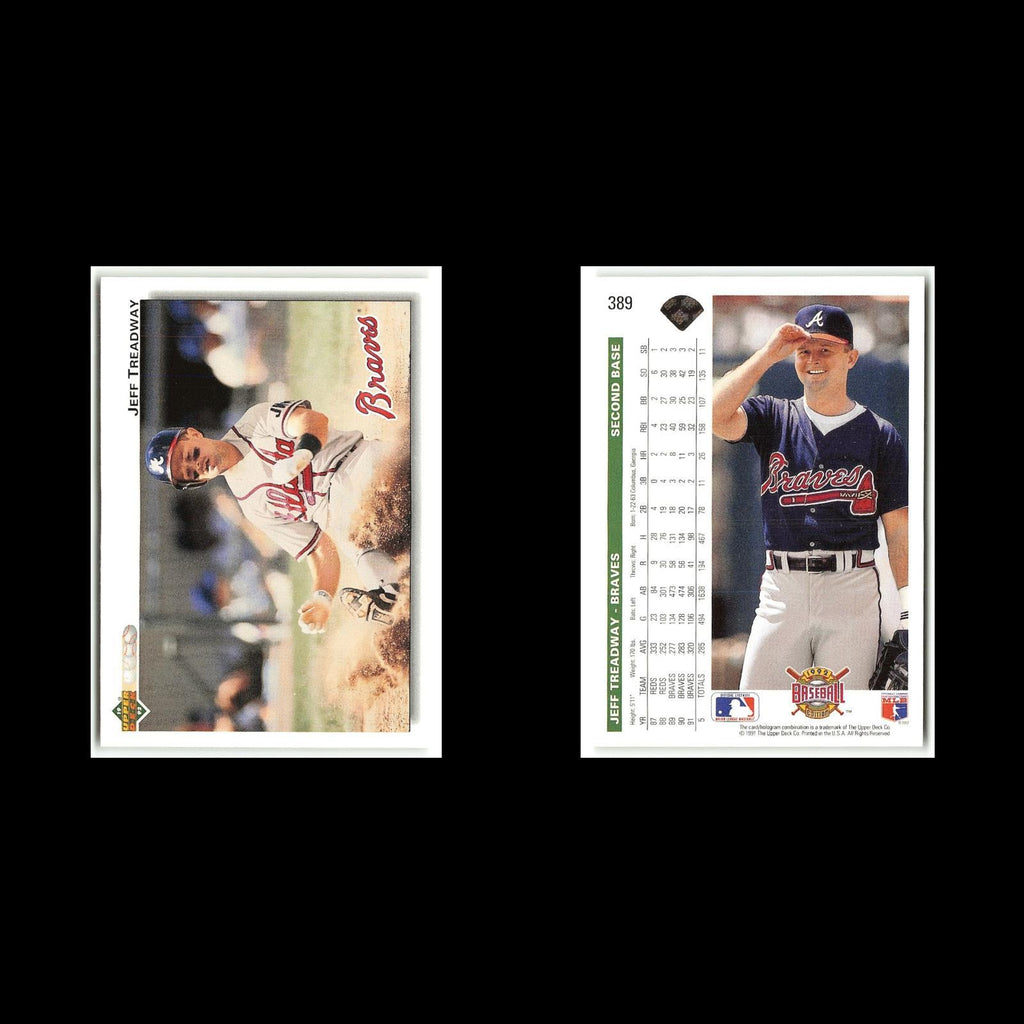 Jeff Treadway #389 1992 Upper Deck Atlanta Braves Baseball Card MLB NM