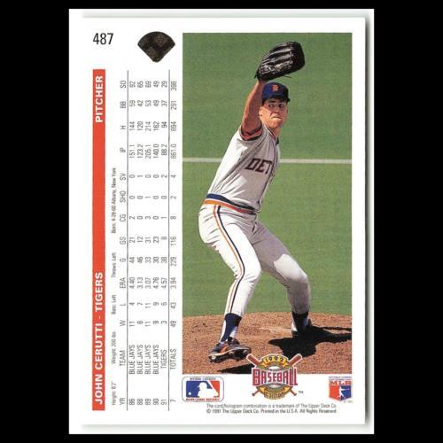 John Cerutti #487 1992 Upper Deck Detroit Tigers Baseball Card MLB NM