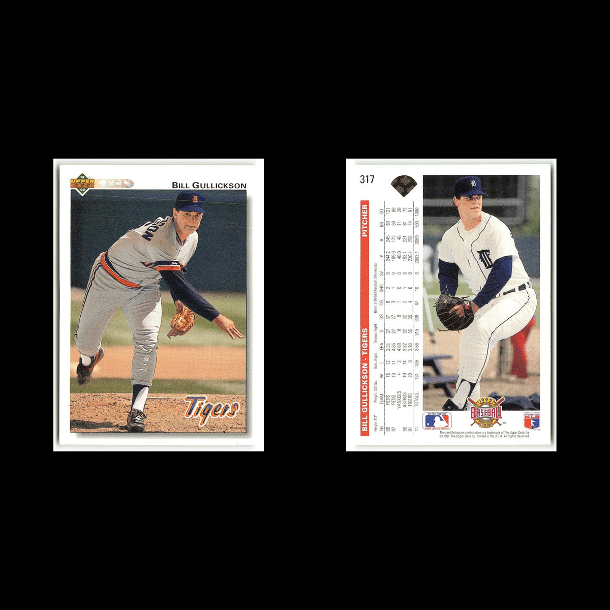 Bill Gullickson #317 1992 Upper Deck Detroit Tigers Baseball Card MLB NM