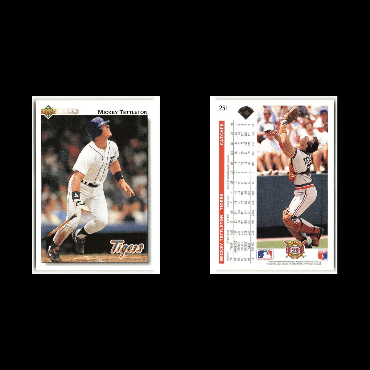 Mickey Tettleton #251 1992 Upper Deck Detroit Tigers Baseball Card MLB NM