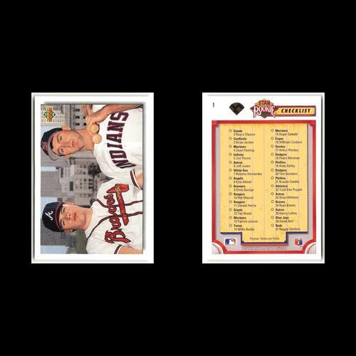 Star Rookie Checklist #1 1991 Upper Deck Baseball Card MLB NM