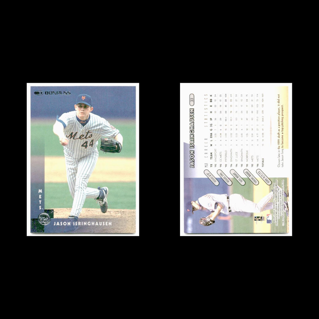 Jason Isringhausen #33 1997 Donruss New York Mets Baseball Card MLB NM