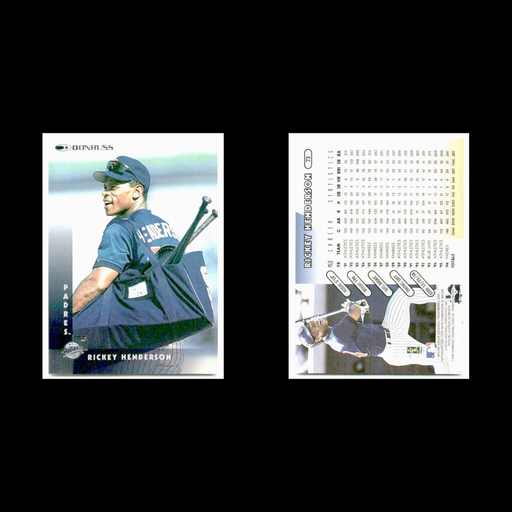 Rickey Henderson #73 1997 Donruss San Diego Padres Baseball Card MLB NM