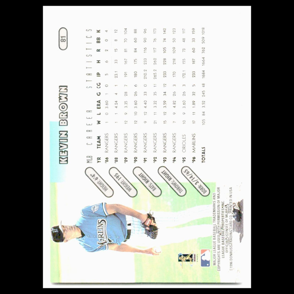 Kevin Brown #81 1997 Donruss Florida Marlins Baseball Card MLB NM