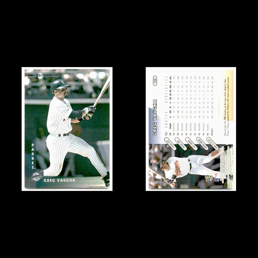 Greg Vaughn #128 1997 Donruss San Diego Padres Baseball Card MLB NM