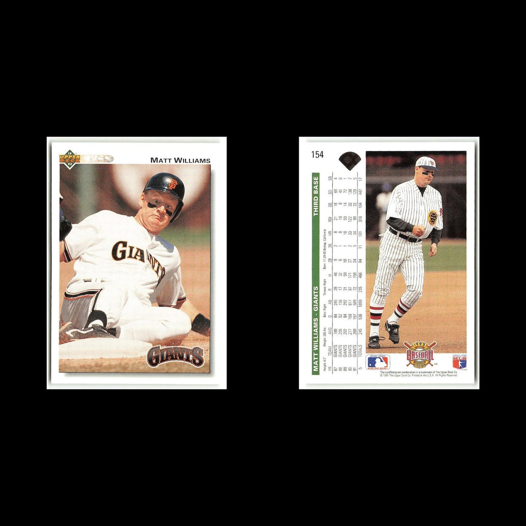 Matt Williams #154 1992 Upper Deck San Francisco Giants Baseball Card MLB NM