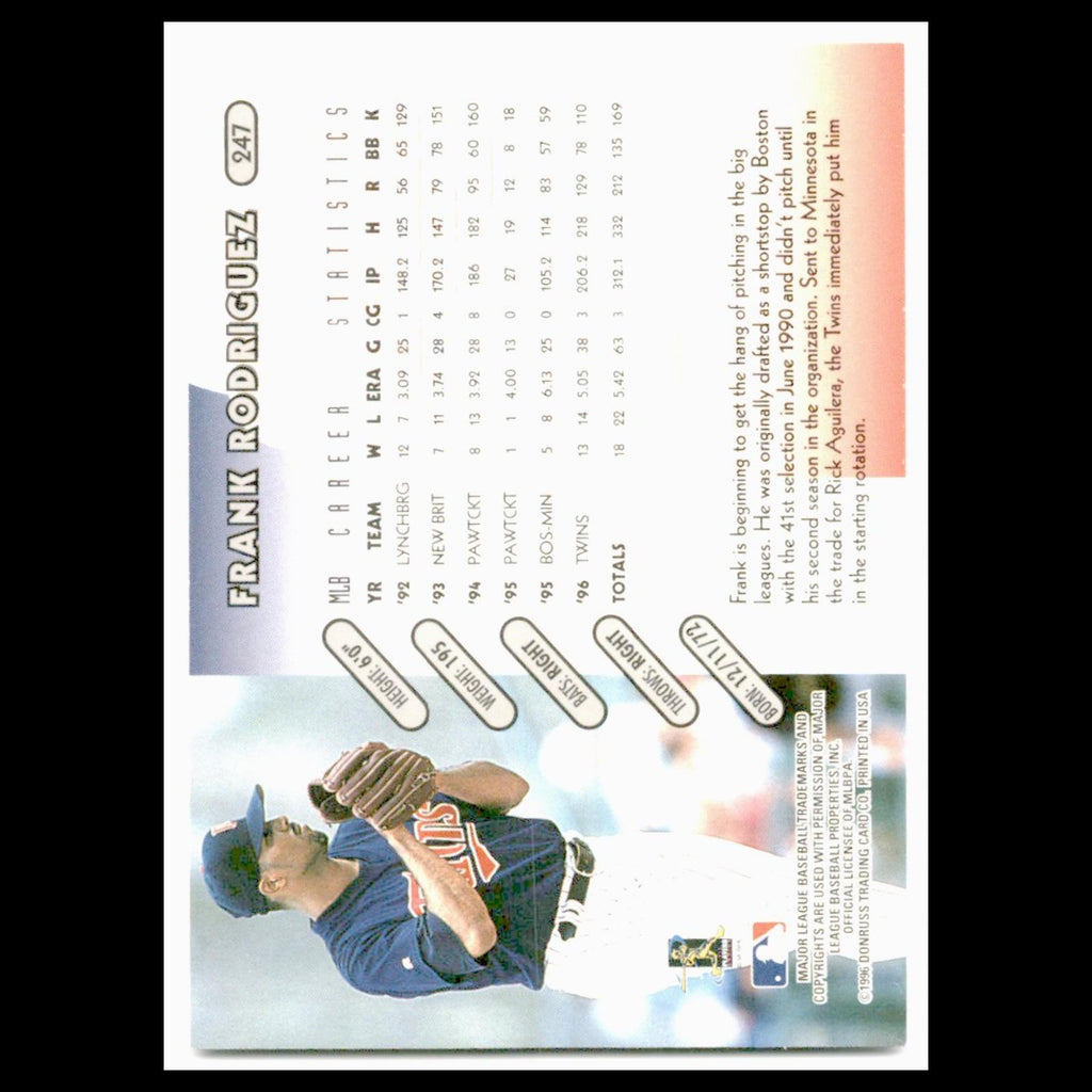 Frank Rodriguez #247 1997 Donruss Minnesota Twins Baseball Card MLB NM