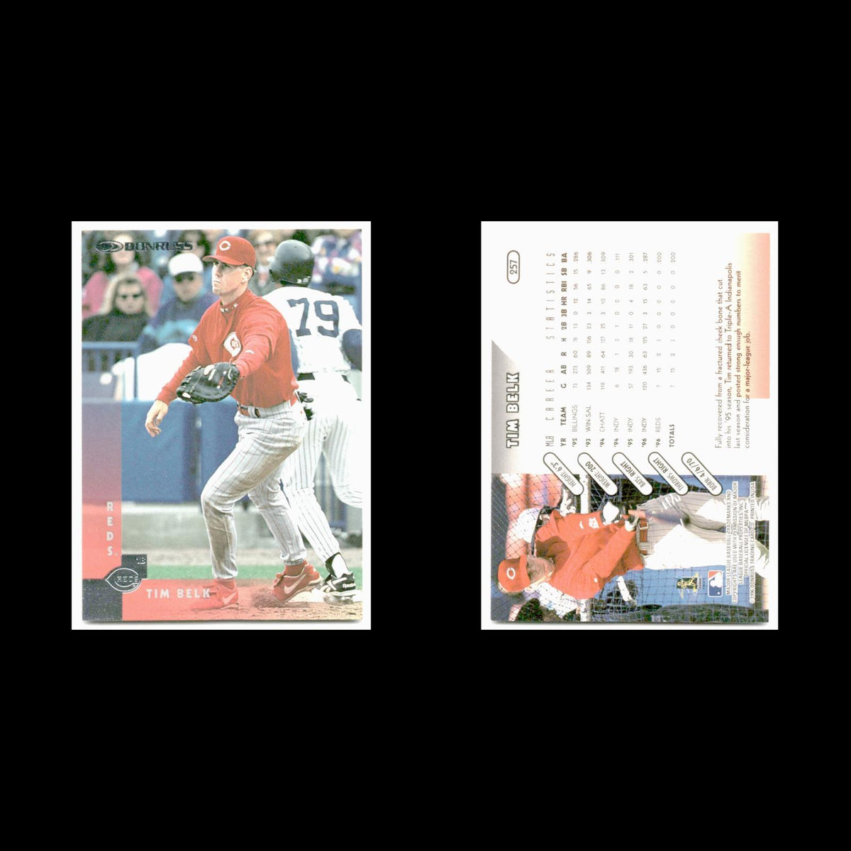 Tim Belk #257 1997 Donruss Cincinnati Reds Baseball Card MLB NM