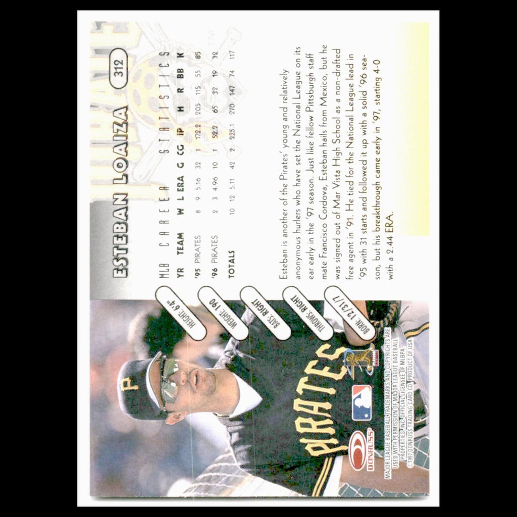 Esteban Loaiza #312 1997 Donruss Pittsburgh Pirates Baseball Card MLB NM
