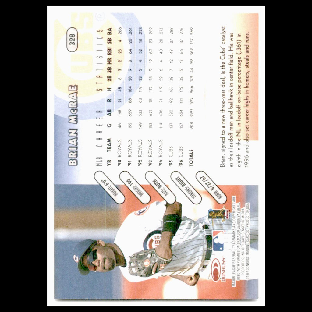 Brian McRae #328 1997 Donruss Chicago Cubs Baseball Card MLB NM