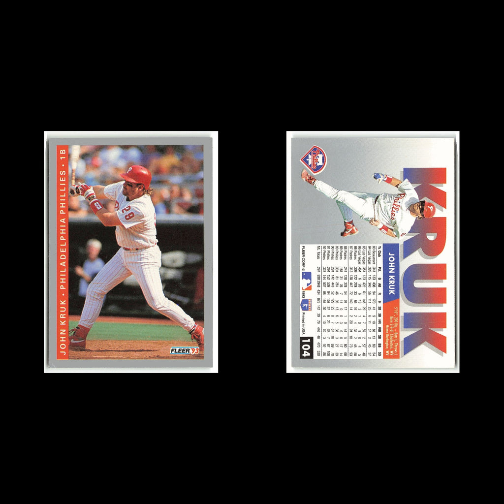 John Kruk #104 1993 Fleer Philadelphia Phillies Baseball Card MLB NM