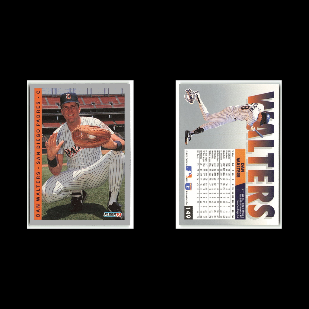 Dan Walters Rookie #149 1993 Fleer San Diego Padres Baseball Card MLB NM
