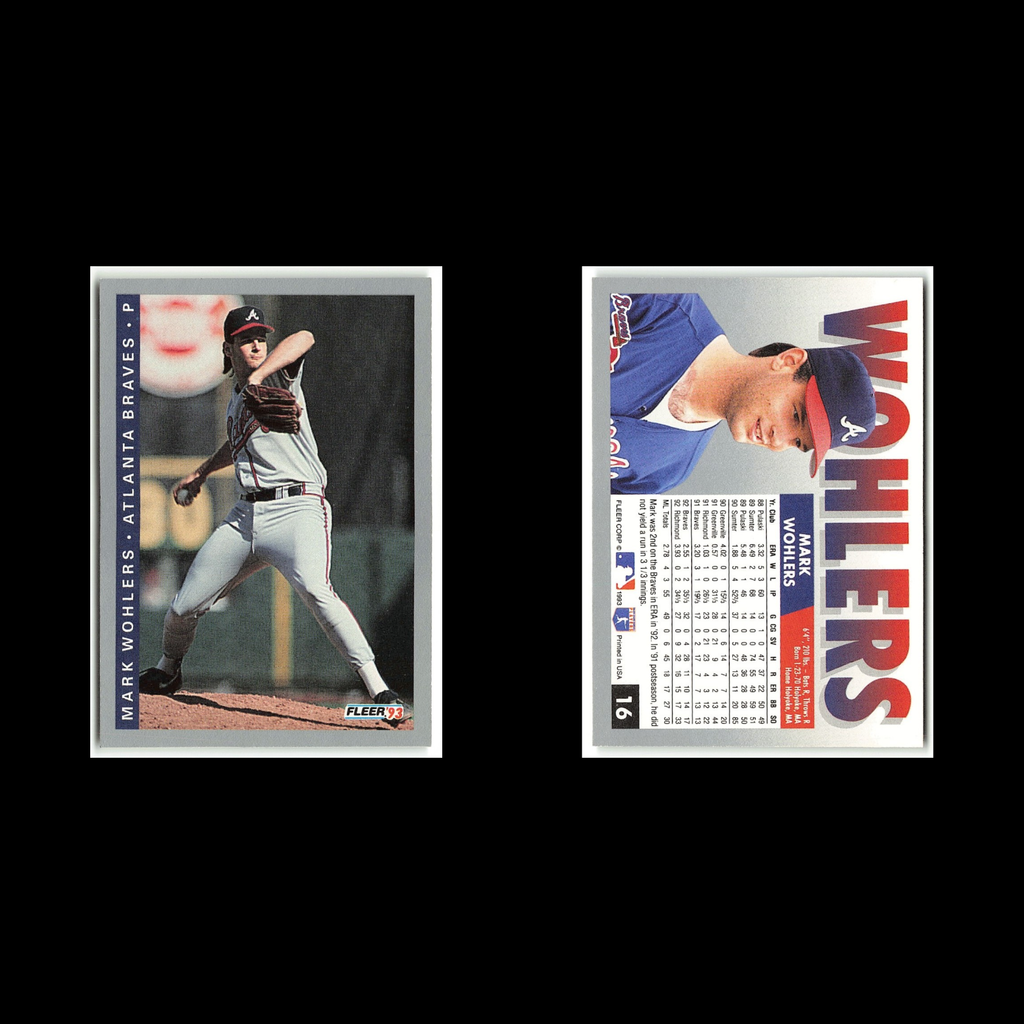 Mark Wohlers #16 1993 Fleer Atlanta Braves Baseball Card MLB NM