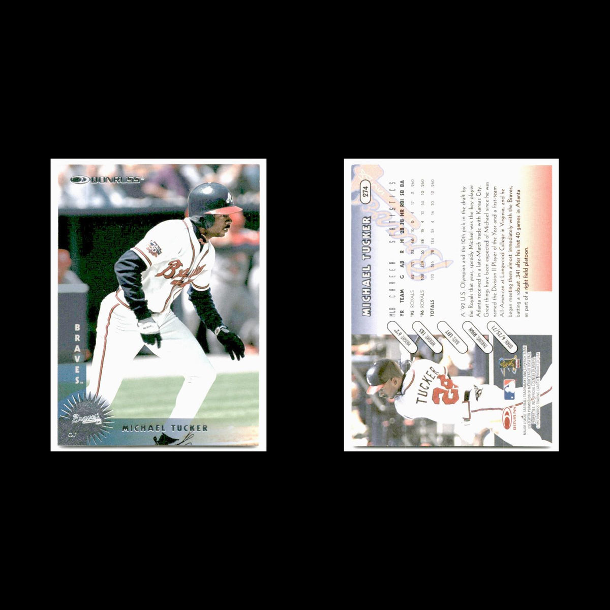 Michael Tucker #274 1997 Donruss Atlanta Braves Baseball Card MLB NM